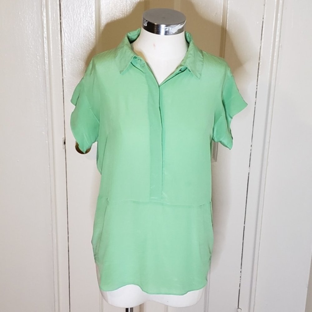 Madewell Light Green 100% Silk Blouse